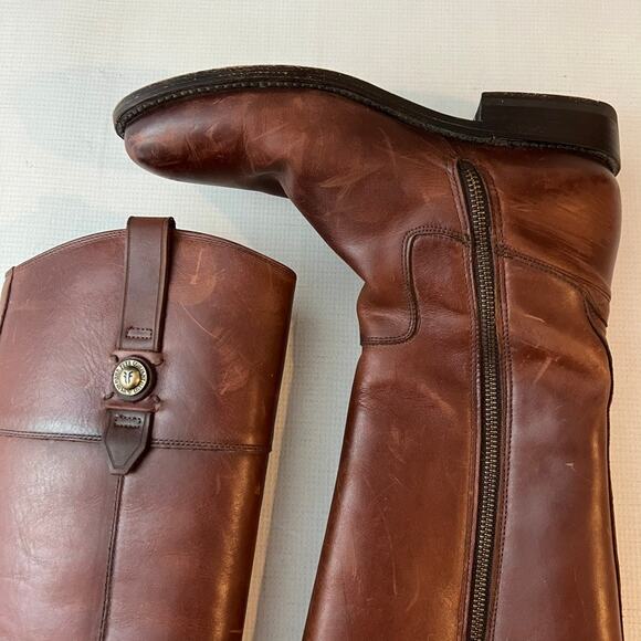 Frye Jayden Button Tall Riding Boots Brown Women Size 8 - Picture 4 of 15